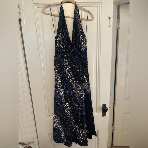 Free people Elegant Black and Silver Sequin Halter Dress size small nwot - Picture 16 of 16